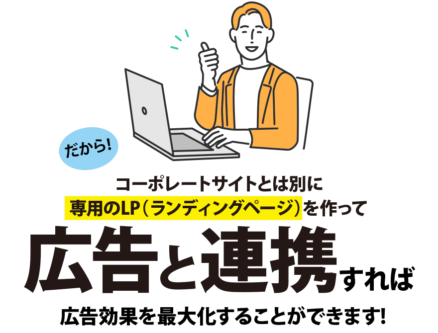 専用のLPを作ることで広告と連携